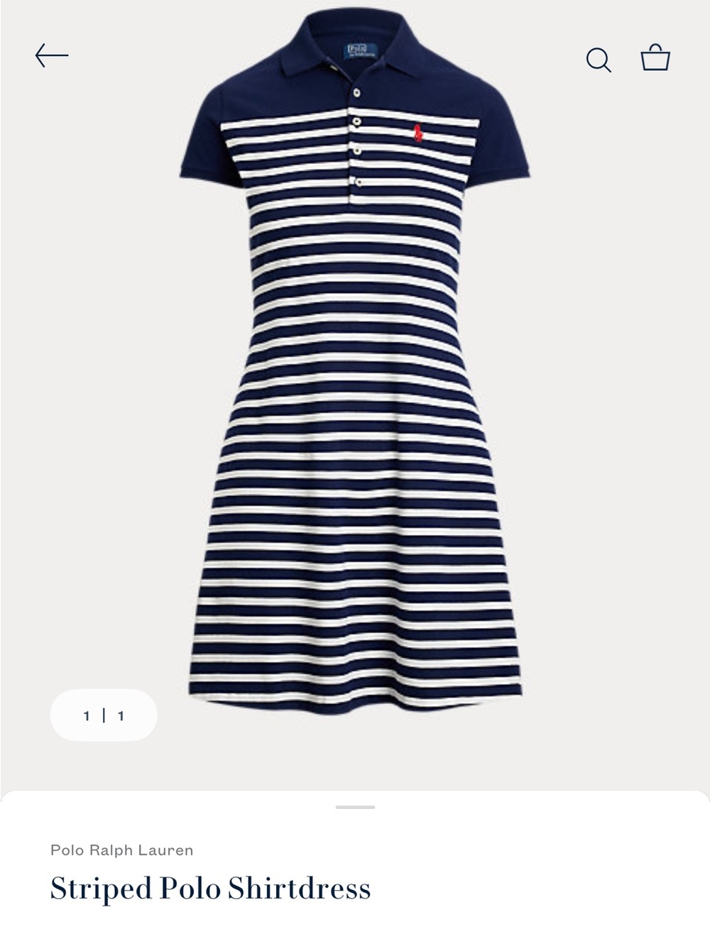 Polo by Ralph Lauren Navy & White Shirtdress